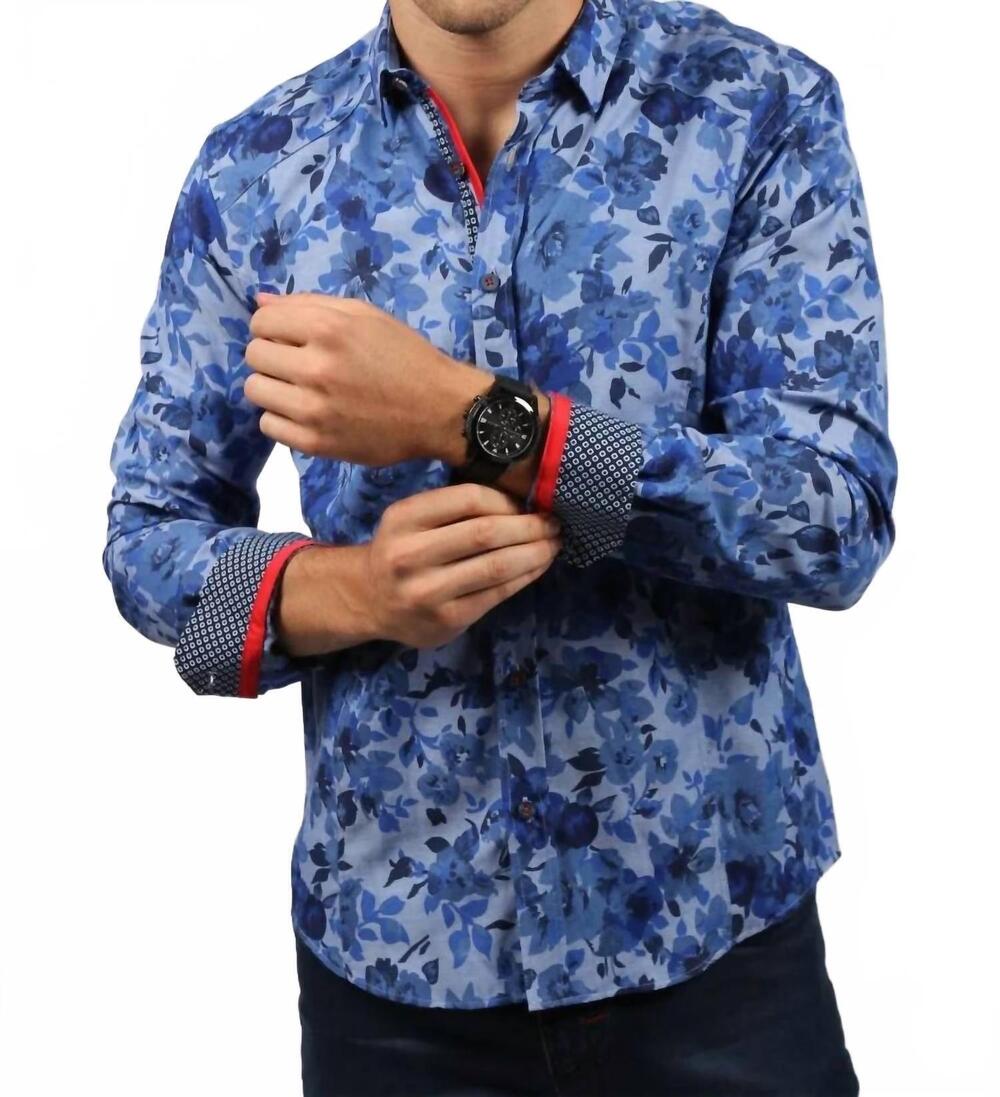 NEW EIGHT X floral print button down shirt in blue